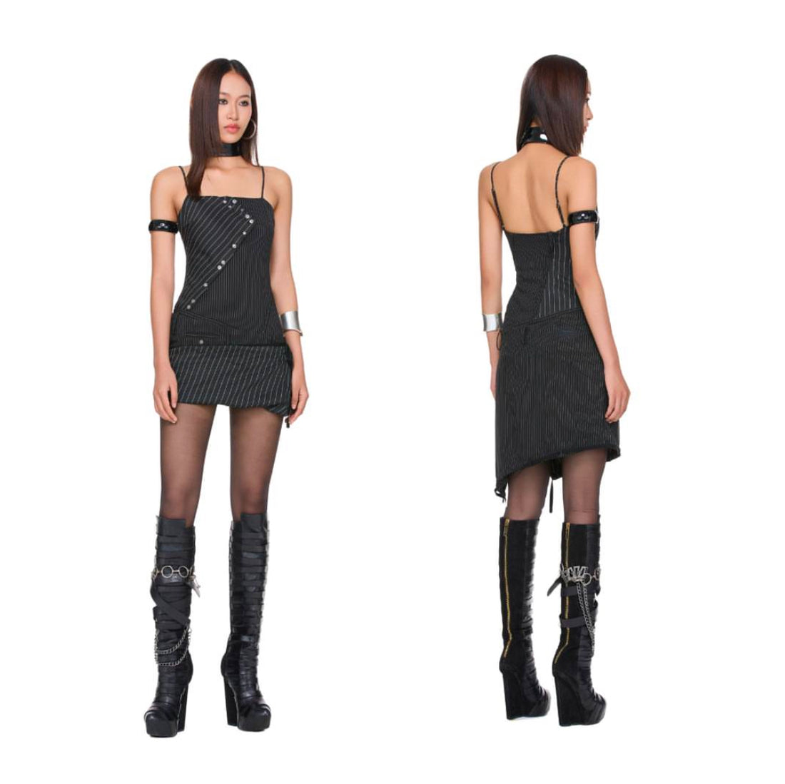 Stripe Aysm Dress