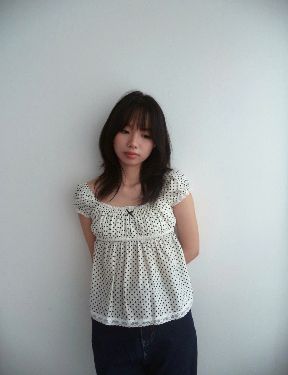 Polka Dot Babydoll Top