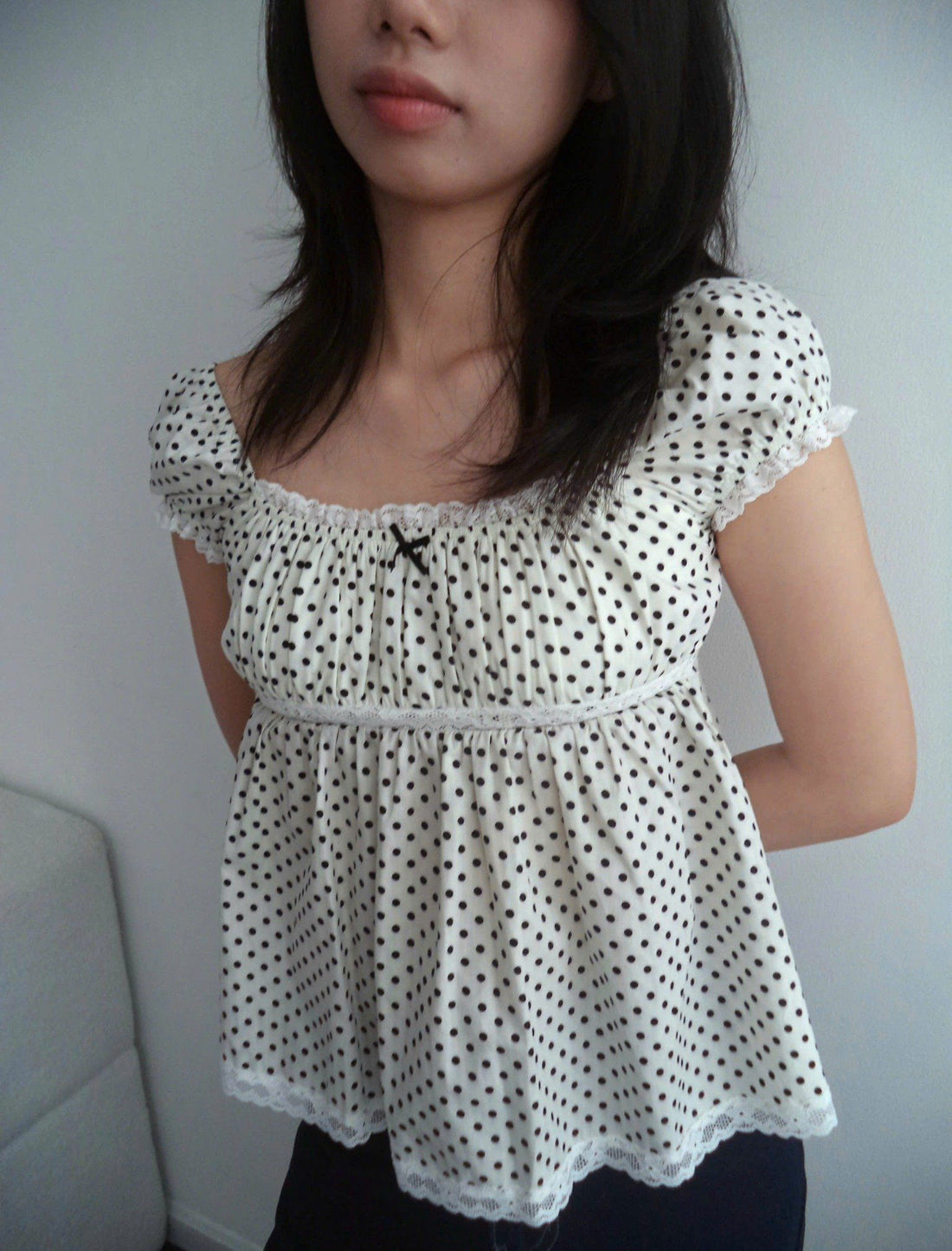 Polka Dot Babydoll Top