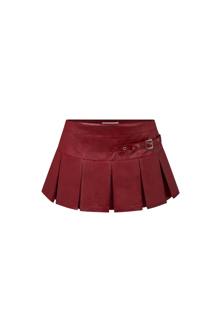 Red Pleaded Skirt